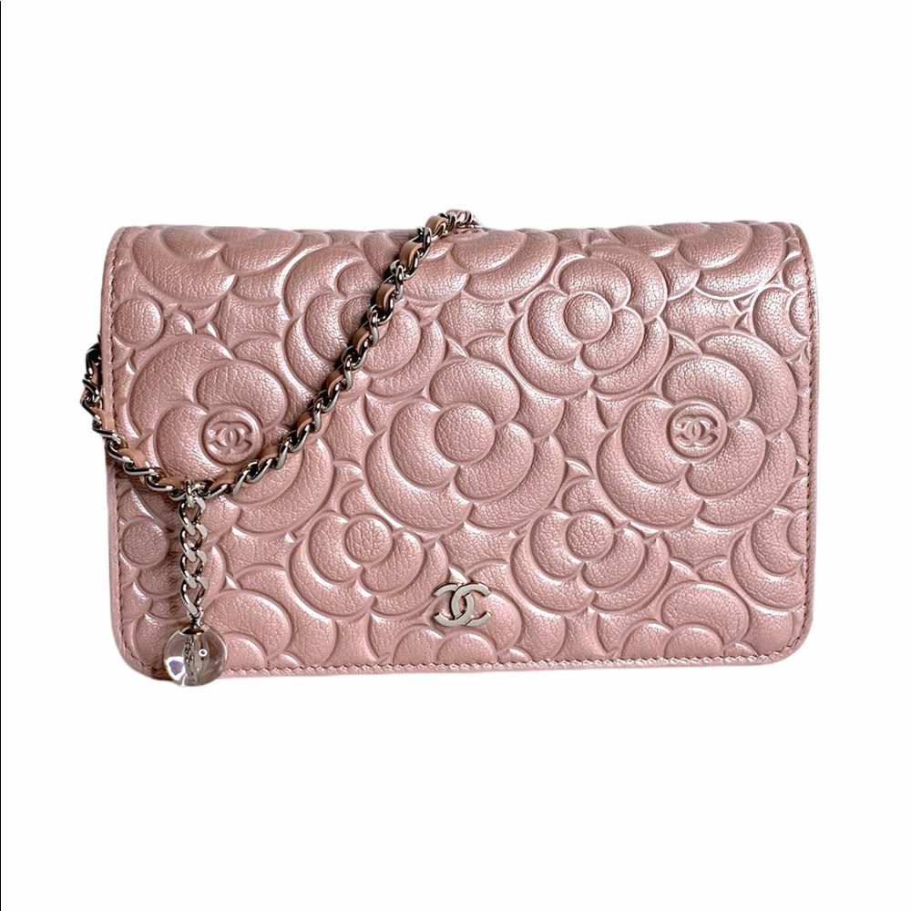 Chanel Camellia Wallet on chain